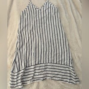 Striped V-Neck Women's linen dress